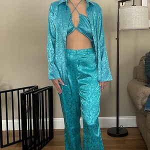 Elegant Teal Women's Pants